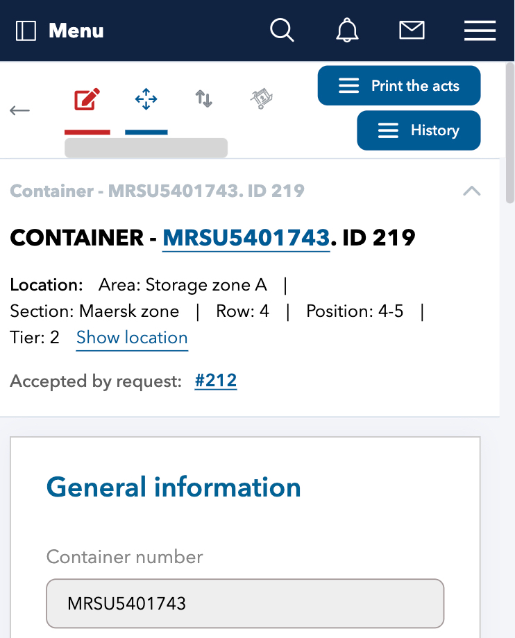 mobile app for real-time container management, task assignment, and yard operations, enhancing productivity and workflow at the depot.